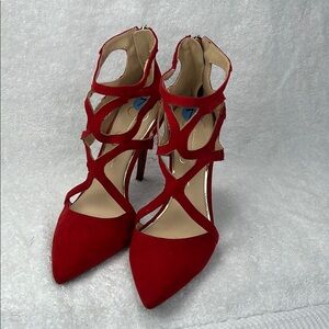 Jessica Simpson Elegant Red Strappy Heels